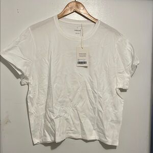 Everlane organic cotton box-cut tee (XXL white), no pocket